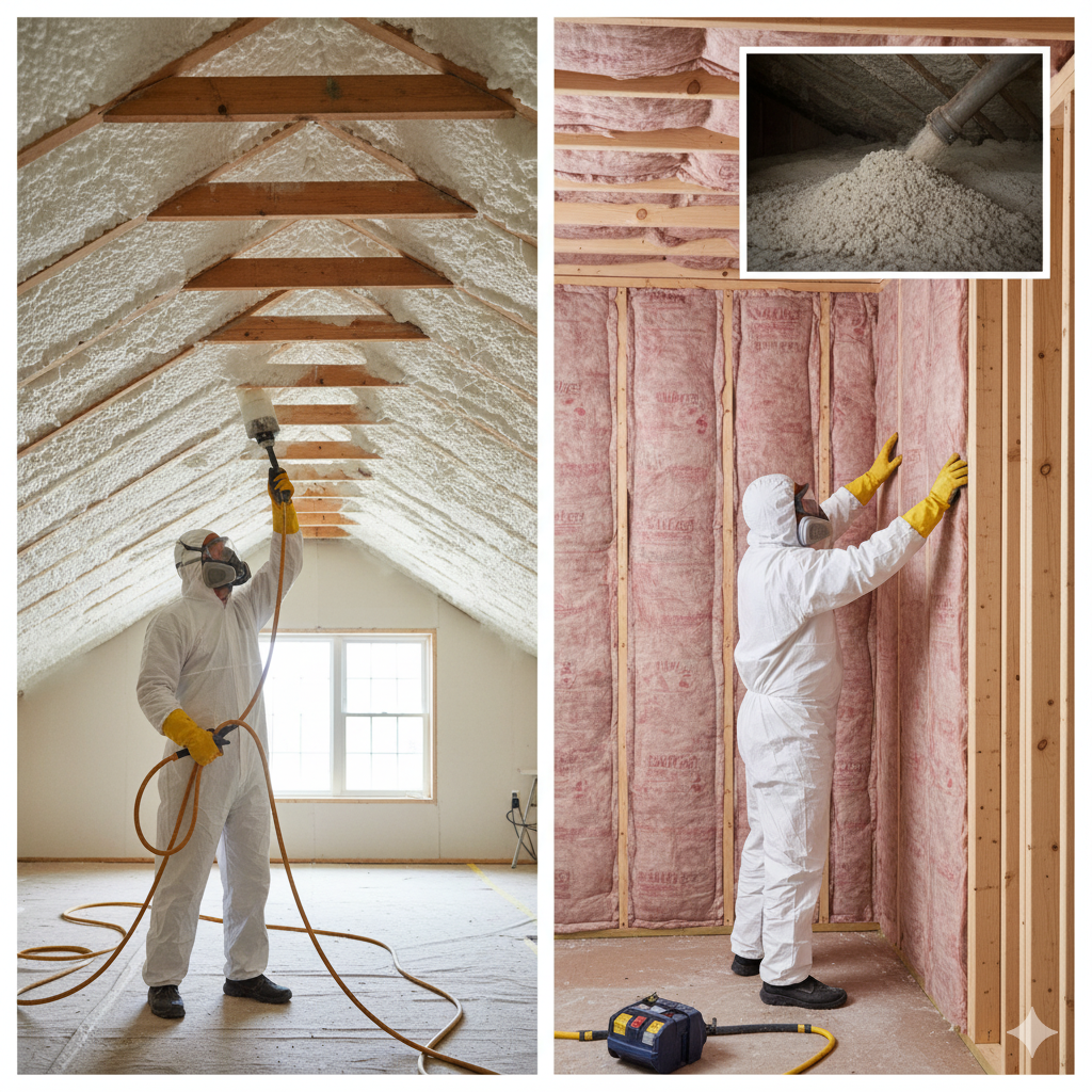 Spray Foam vs. Batts vs. Blown-In
